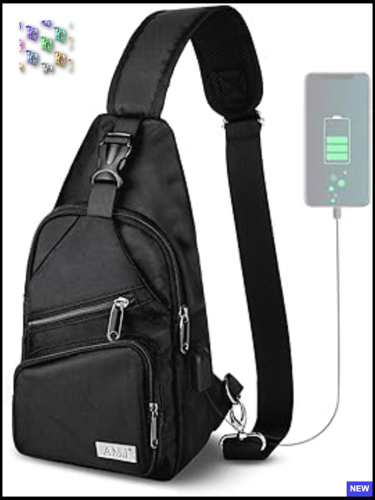 Crossbody Sling Bag Daypack Shoulder Backpack For Hiking Travel Commute Usb